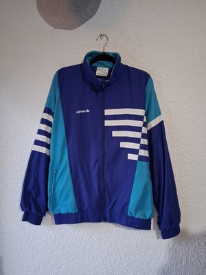 Vintage 90s Adidas Originals Track Jacket Trainingsjacke D7 F186 L Blue Turquis