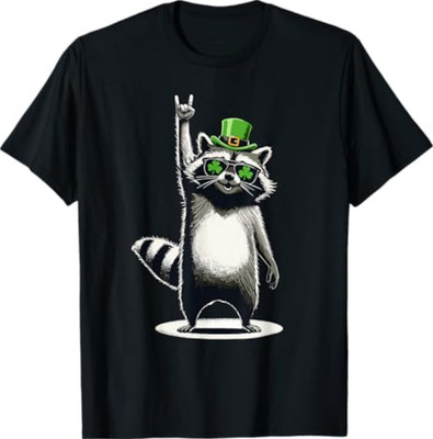 Raccoon St Patty's Shamrock Funny St Patrick's Day T-Shirt