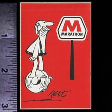 Marathon Johnny Hart B.c. - Original Vintage 1960s 70s Racing Decalsticker A