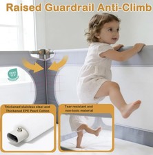 3 Piece Toddler Bed Rail, Grey