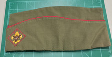 Vintage Boy Scouts BSA Garrison Cap Hat Green Red Gold Eagle Patch