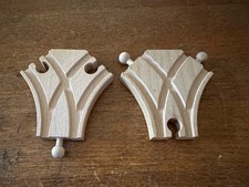 Authentic Brio Wooden Train 2 Short Curved Switch Tracks Thomas