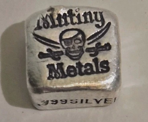 Mutiny Metals 1/2oz Silver Hand Poured Bar and Copper Ninja Stars x3