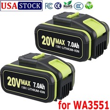 2Pack 7.0Ah 20V Li-Ion Battery for WA3551 WA3551.1 WA3553.2 WX386 WX390 For Worx