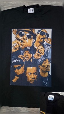 Men s L Hip-Hop/ Rap Legends Graphic T-Shirt 2Pac Dre Snoop EZ Biggie Ice Cube