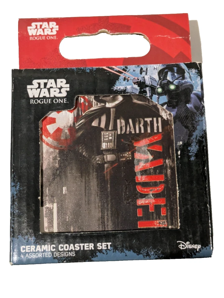 STAR WARS ROGUE ONE CERAMIC COASTER SET by VANDOR  - Darth Vader  -4 Piece - NEW - Image 3 of 4