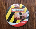 Vintage 1984 Max Headroom Coke Coca Cola 3" Pin Button Pinback AD MTV Soda Metal