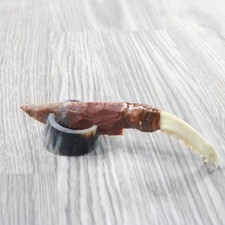Fox Jaw Handle Stone Blade Ornamental Knife #345d    Mountain Man Knife