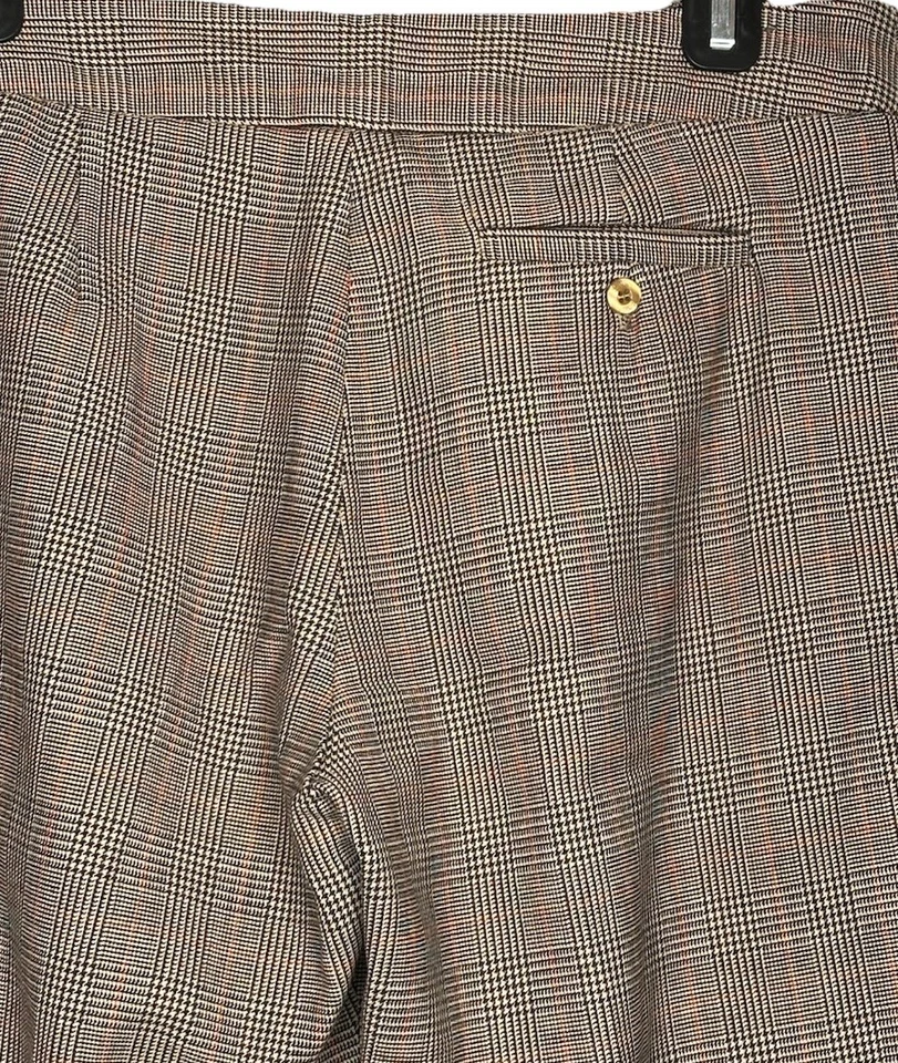 Pantalones de pata de gallo de lana Lilly Pulitzer talla 4 marrón a cuadros Old Money Academia Preppy Foto 4 de 4