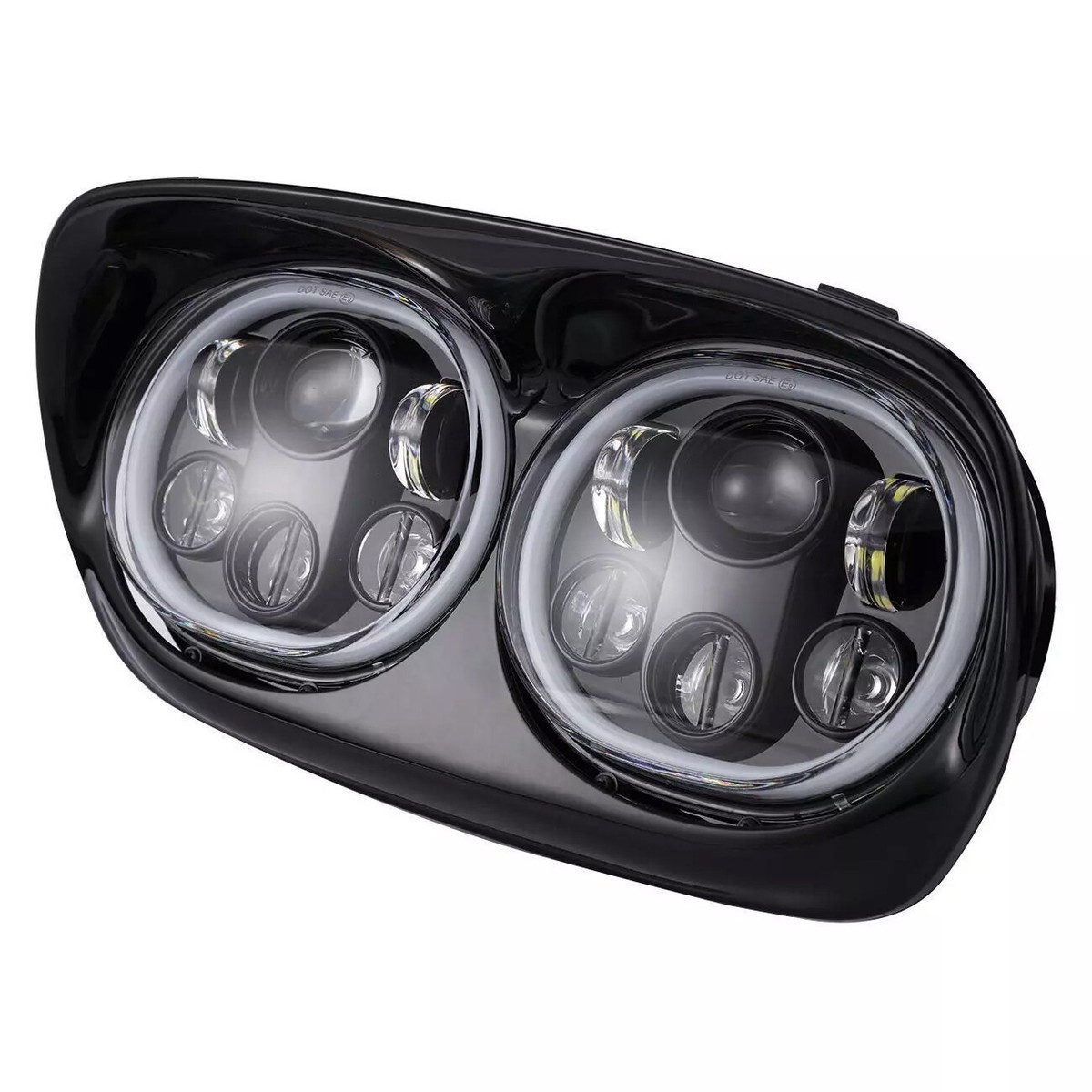 Z-offroad 5.75" LED Dual Headlight Assembly For Harley Road Glide 1998-2013 – Black, DOT Certified