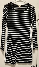 HEART & HIPS Sexy Large Black White Bodycon  Long Length  Sleeves Dress Apparel