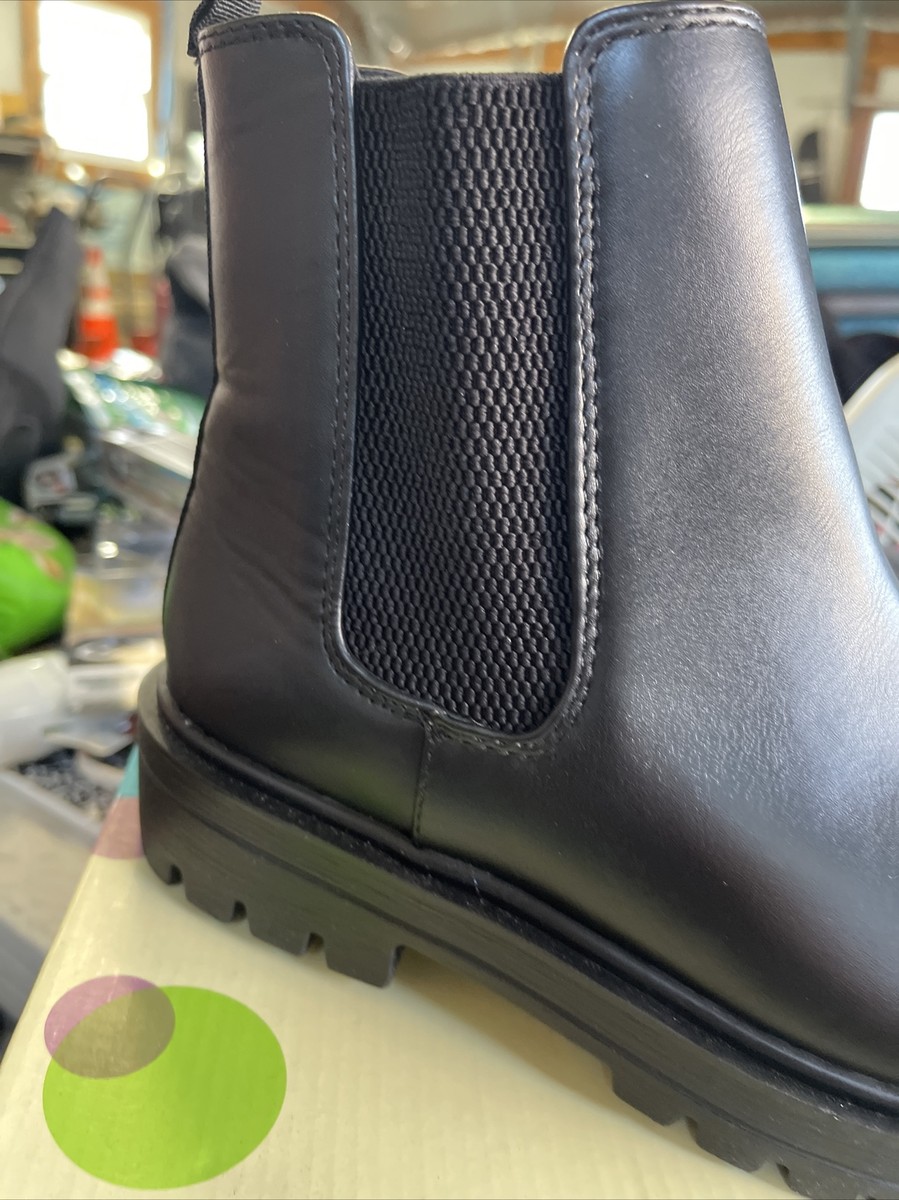 Soda Women's Chelsea Ankle Boots - Chunky Lug Sole Mid Heel Elastic Ankle Booties