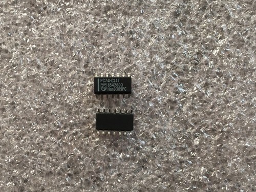 PC74HC14T INVERTER IC SCHMITT TRIGGER CMOS 6 ELEMENTI PHILIPS (2 PER LOTTO) - Foto 2 di 3