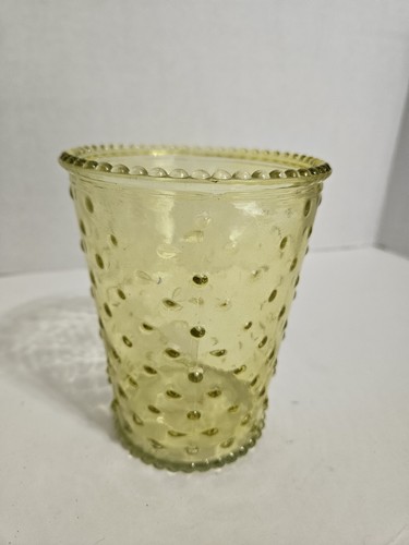 Simpatico Home Light Yellow Glass Hobnail 5” bud vase - Picture 3 of 7