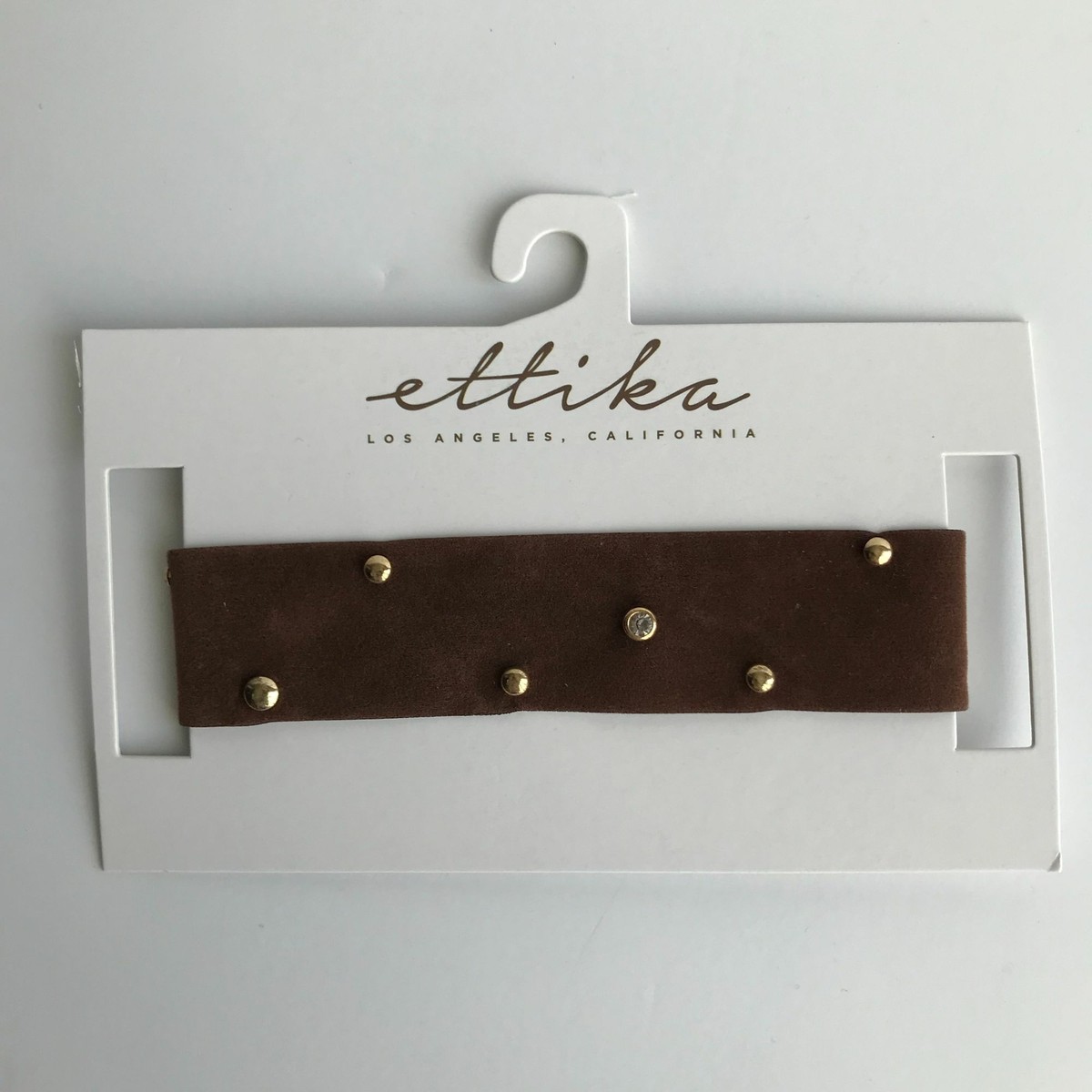 NWT Ettika Brown Studded Faux Suede Choker Necklace | eBay display picture 3