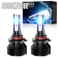 NEW 2x 9006 HB4 8000K Ice Blue 8000LM LED Headlight Bulbs Kit High Low Beam
