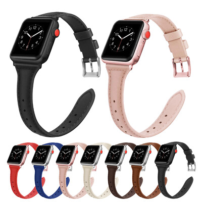 Slim Leather iWatch Band Strap for Apple Watch 38mm 40mm
