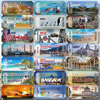 Flight Birthday Trip Boarding Pass Ticket Orlando Surprise Reveal Gift Florida