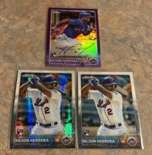 Dilson Herrera 2015 Topps Chrome Purple Refractor RC Auto /250 +Prism +Base LOT!