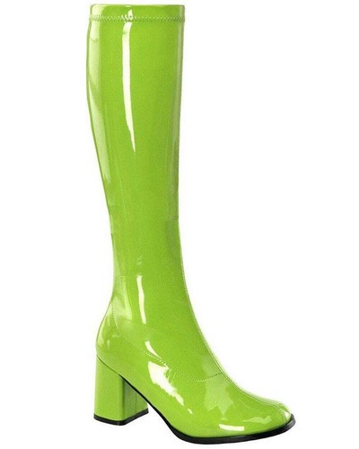 K570 Go Go Knee High Ladies Gogo Boots Hippie Hippy 60s 70s Disco Costume Shoes - Picture 8 of 12