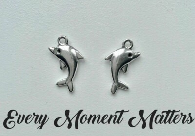 10 x Tibetisches Silber DELFIN MEER LEBEN 3D 23x13mm Charms Anhänger