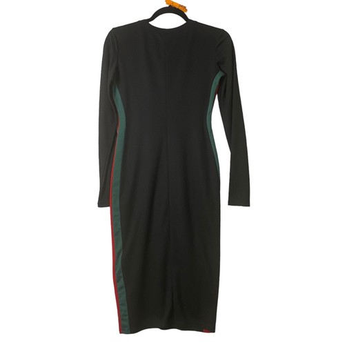 Zara Trafaluc schwarzes Langarm Bodycon Kleid rot grün Streifen Damen Small neu mit Etikett - Bild 4 von 13