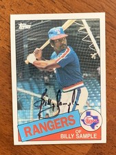 Billy Sample, Texas Rangers- Autographed 1985 Topps #337 - NrMt