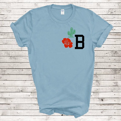 Monogram B Names Flower Cactus Fashion 21st Century Woman Retro Gift T-shirt