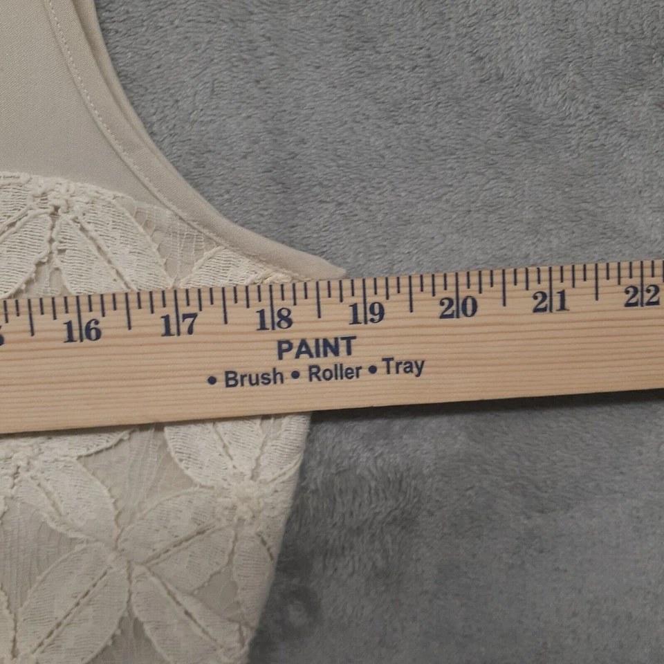 Vestido de cóctel Daniel Cremieux floral de encaje sin mangas plisado 10 mujeres crema Foto 4 de 4