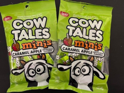 Goetze's Caramel Cow Tales Minis CARAMEL APPLE FLAVOR - (LOT OF 2 BAGS)