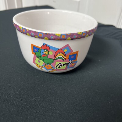 Vintage 2002 Kellogg's  Corn Flakes Corny Cereal  White Ceramic Cereal Bowl