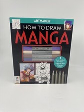 ArtMaker HOW TO DRAW MANGA: 4 Double-Ended Markers, Fineliner, 32 Page Book 