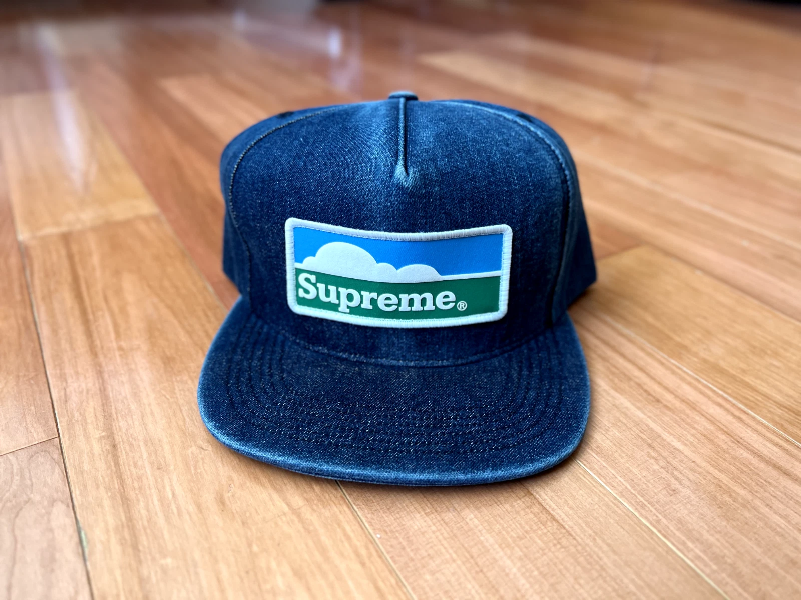 Chapeau/bonnet 5 panneaux Supreme Horizon   Denim   Bleu   FW18   Neuf !