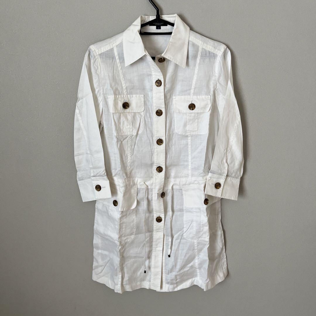 Burberry Linen Shirt Dress Woman Fashion from Japan