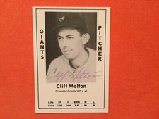 Cliff Melton 🔥🔥Signed Auto 1979 Diamond Greats Card #42 Giants 🔥