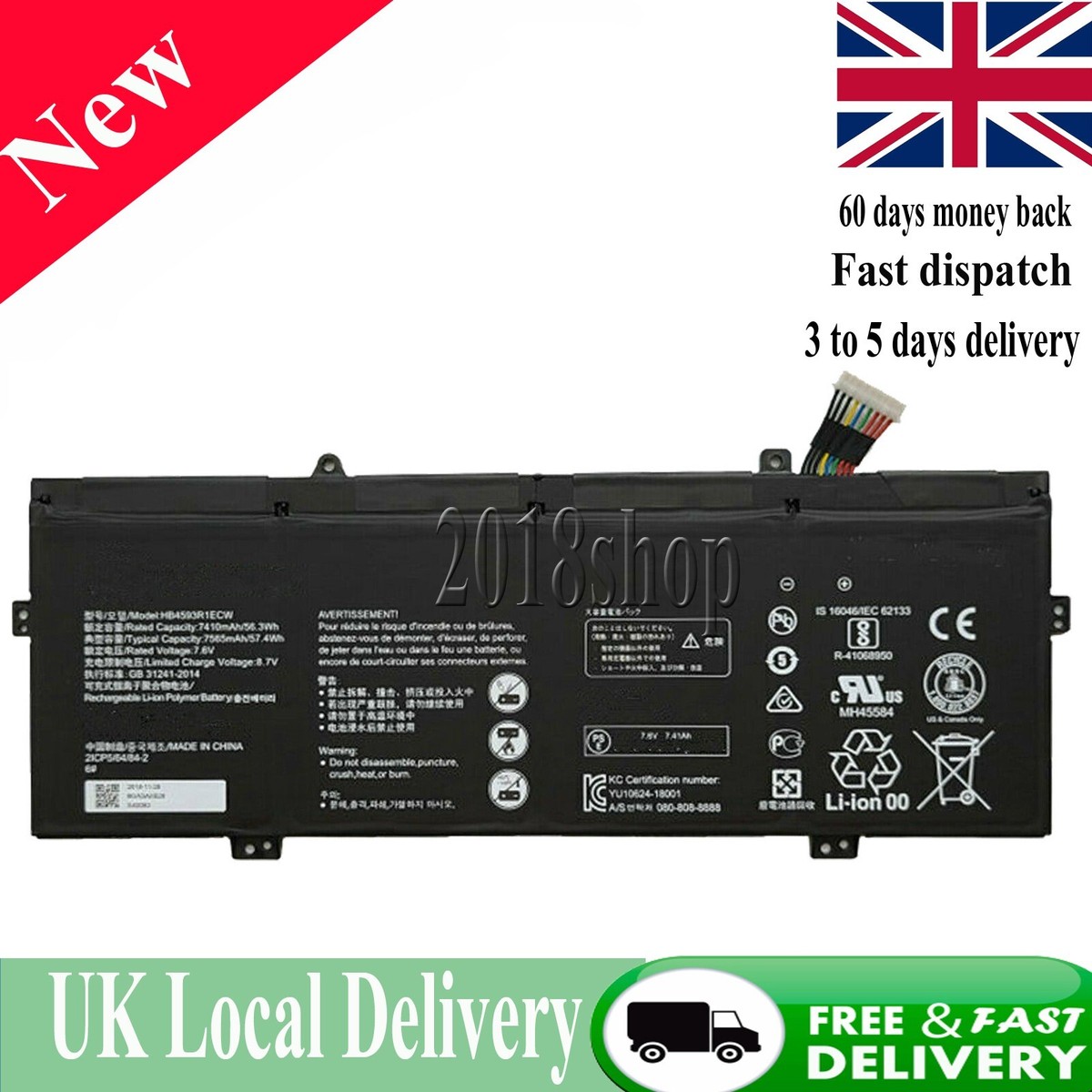 HB4593R1ECW- Laptop Battery for Huawei MateBook 14 2020 2021 AMD 