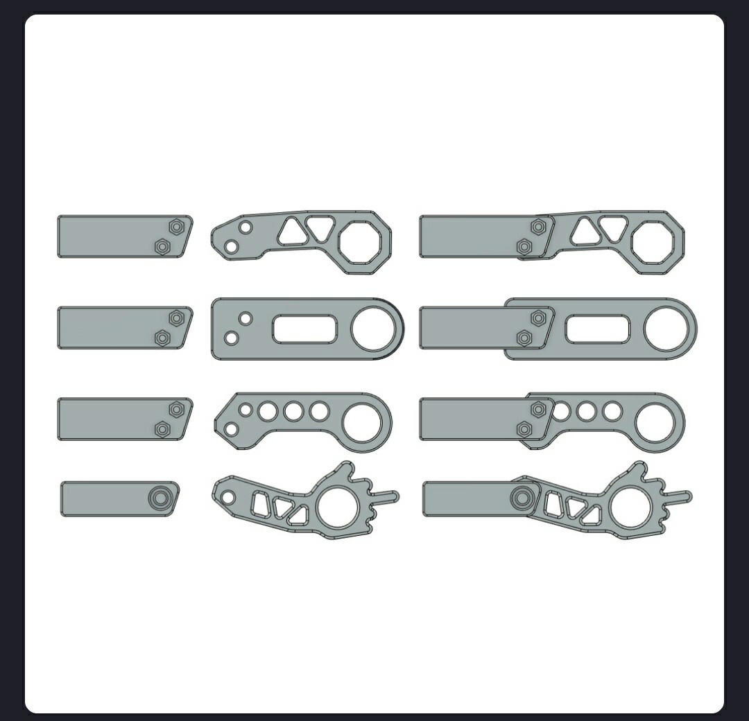 1/24 1/25 scale model car part 3d Print 12, Piece Tow Hook Set