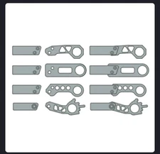 1/24 1/25 scale model car part 3d Print 12, Piece Tow Hook Set