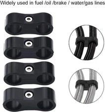 4/12/20Pc Separator Clamp Fitting Connector 6AN 8AN 10AN 12AN Oil Fuel Hose Line
