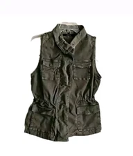 J brand Women's Size Small green utility Collared Sleeveless vest