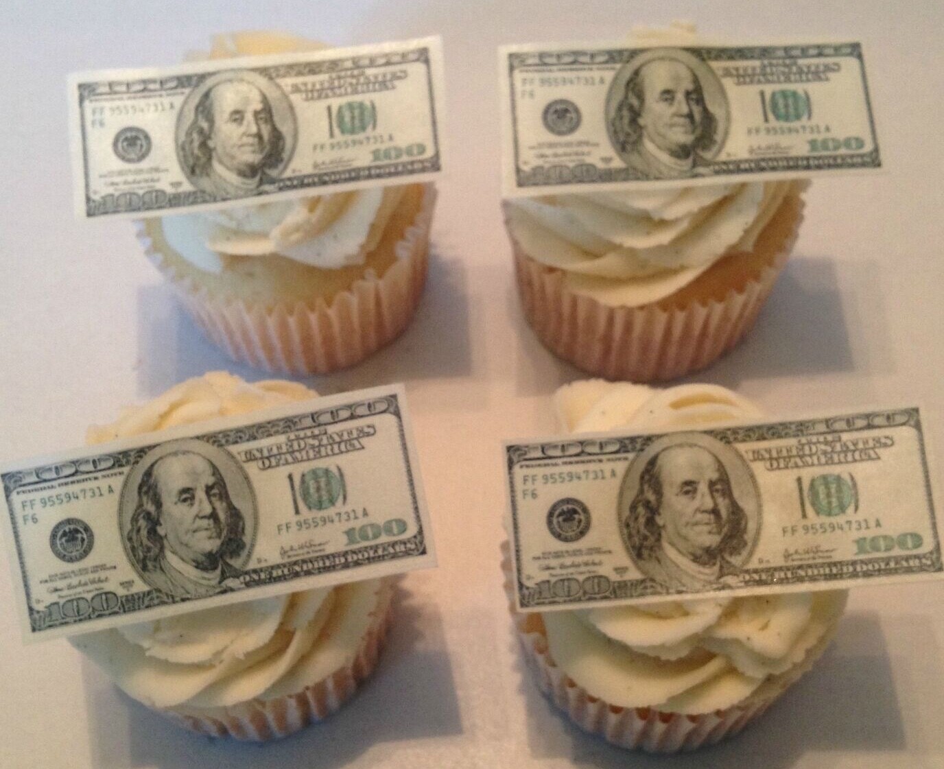 Toppers comestibles para cupcakes de dinero