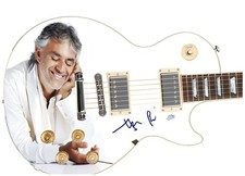 Andrea Bocelli Signed Autographed Graphics Photo Guitar ACOA