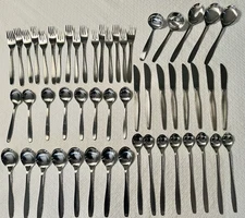 Vintage WMF Cromargan STAINLESS STEEL FLATWARE 53 Piece Set SERVICE for 8