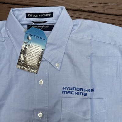 NWT Hyundai Kia Machine Dress Shirt Mens Large Long Sleeve Devon & Jones Blue