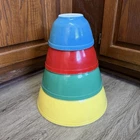 Vintage Pyrex Primary Colors Nesting Mixing Bowls Set of 4 RARE