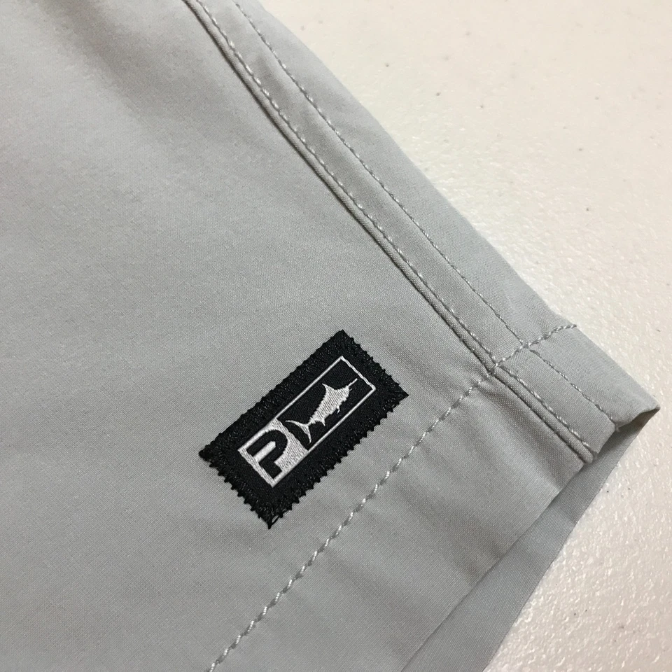 Pantalones Cortos de Rendimiento Híbrido Pelagic Para Hombre Gris Mako 7.5" Entrepierna Talla 36 Foto 4 de 4