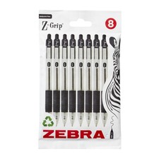 Black Retractable Ballpoint Pens, 8pk with Pocket Clip, Smooth Writing Ink Biro