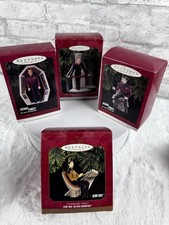 Lot Of 4 New 1990  s Vtg Star Trek Hallmark Ornaments Picard Riker Data Janeway