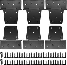 Heavy Duty Gate Hinges for Wooden Fences - 6 Pcs Black Iron Metal Barn Door Hing