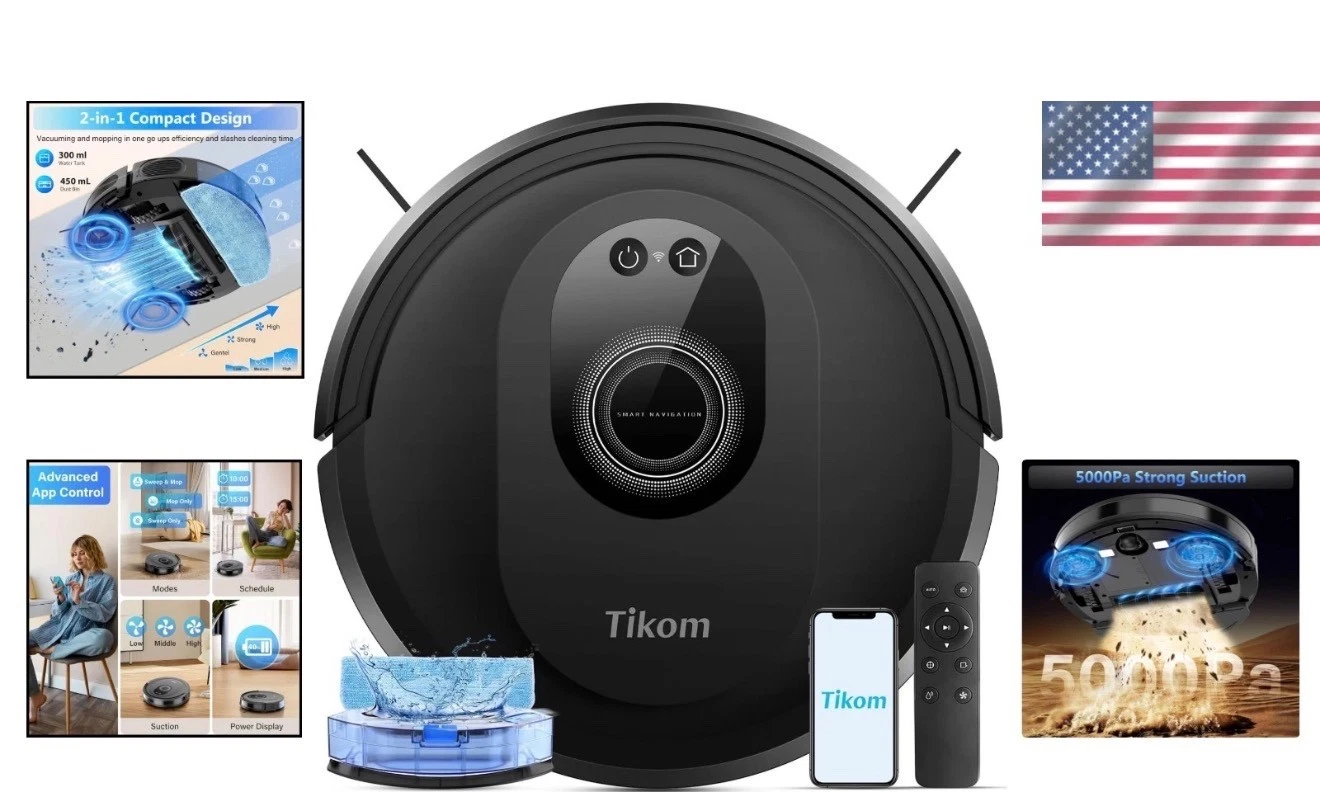 G8000 Max Robotic Vacuum & Mop - Multi-Surface Cleaner with 5000Pa Suction Power